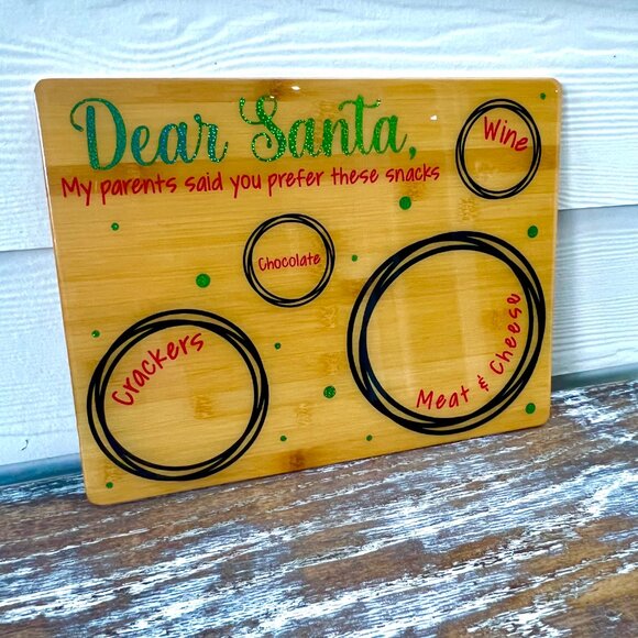 Santa Adult Snacks Wine Tray Cutting Board Resin Wood Cutting Board Charcuterie - Picture 5 of 9